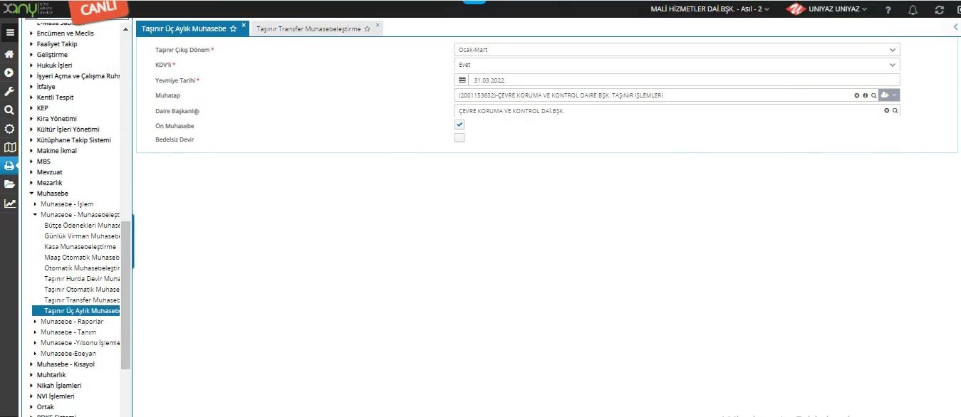 Taşınır İşlemleri