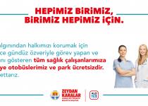 Tüm Sağlık Çalışanlarımıza Metro, Belediye Otobüslerimiz ve Park Ücretsizdir