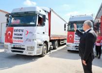 Büyükşehir Belediyesi; Kızılay aracılığıyla Suriye’ye 3 Tır İnsani Yardım Malzemesi Gönderdi